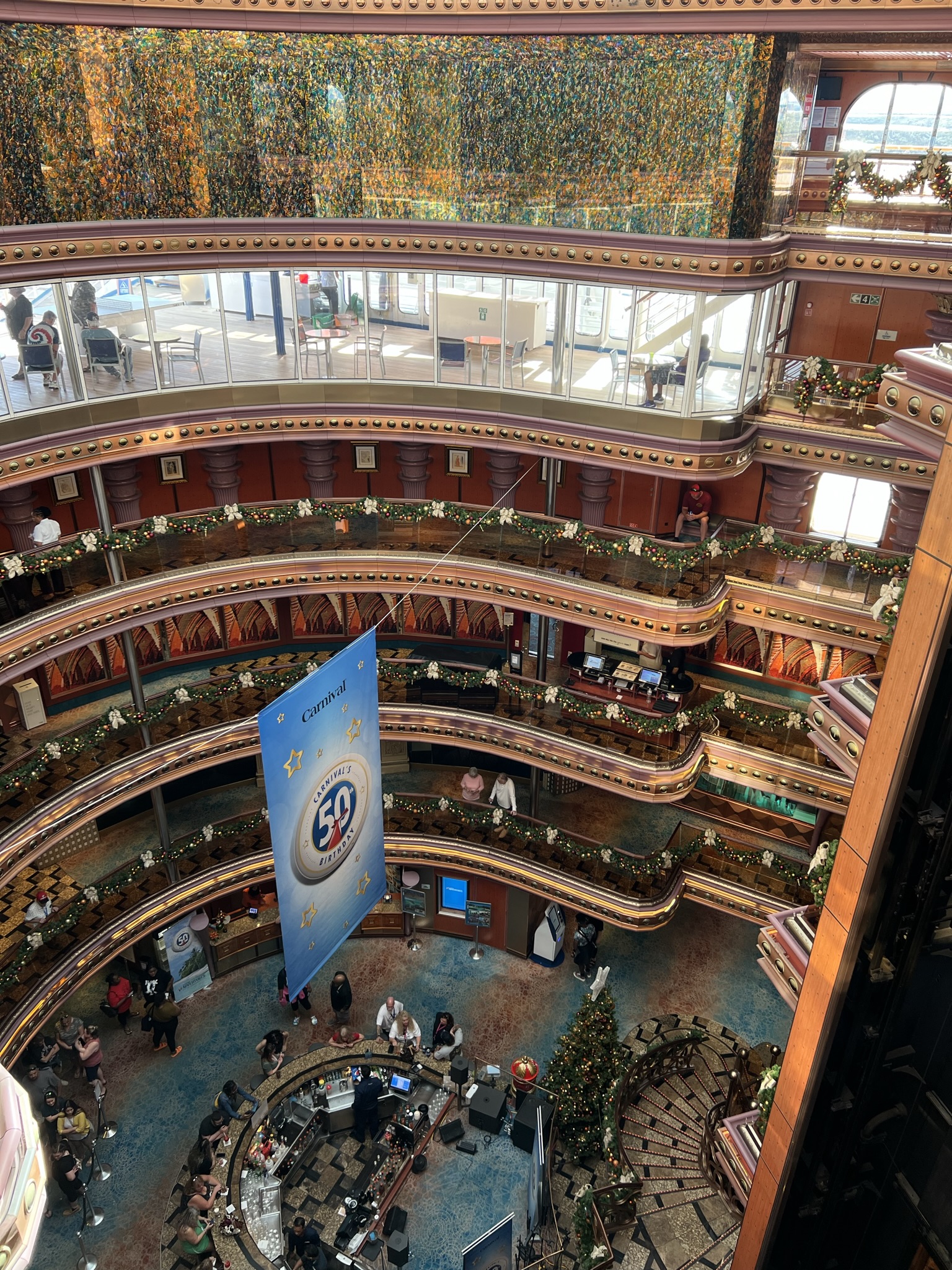 Cruise Shorts - It's Christmas Time on the Carnival Elation and it is Snowing in the Atrium!
