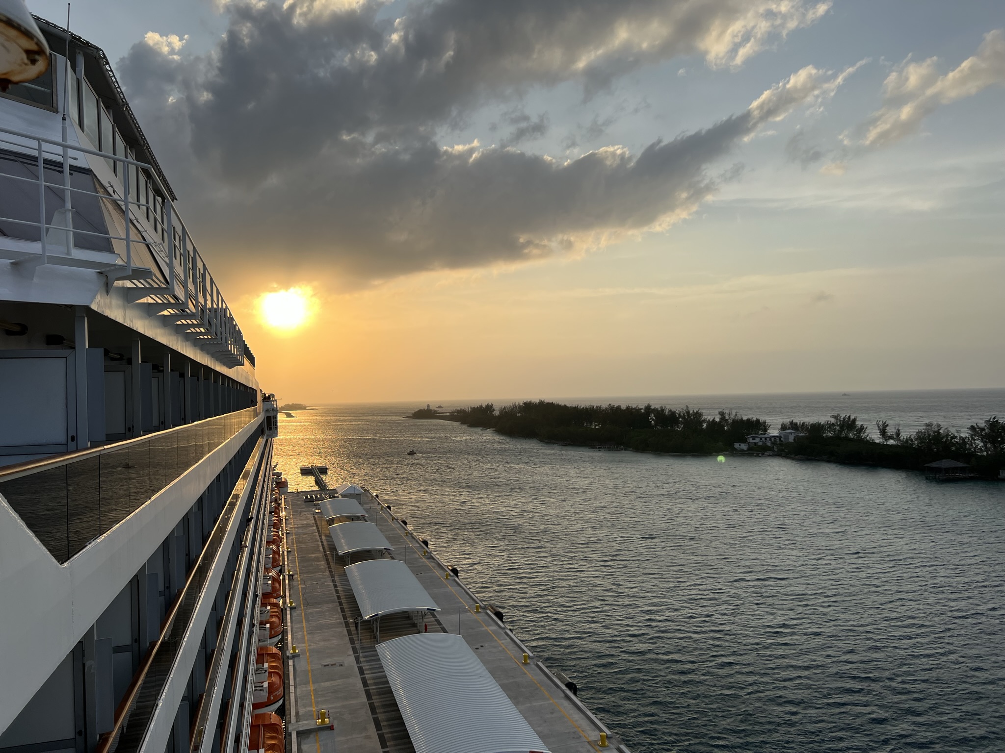 Cruise Ship Shorts - The Carnival Freedom Sails Away from Nassau Bahamas Cruise Port