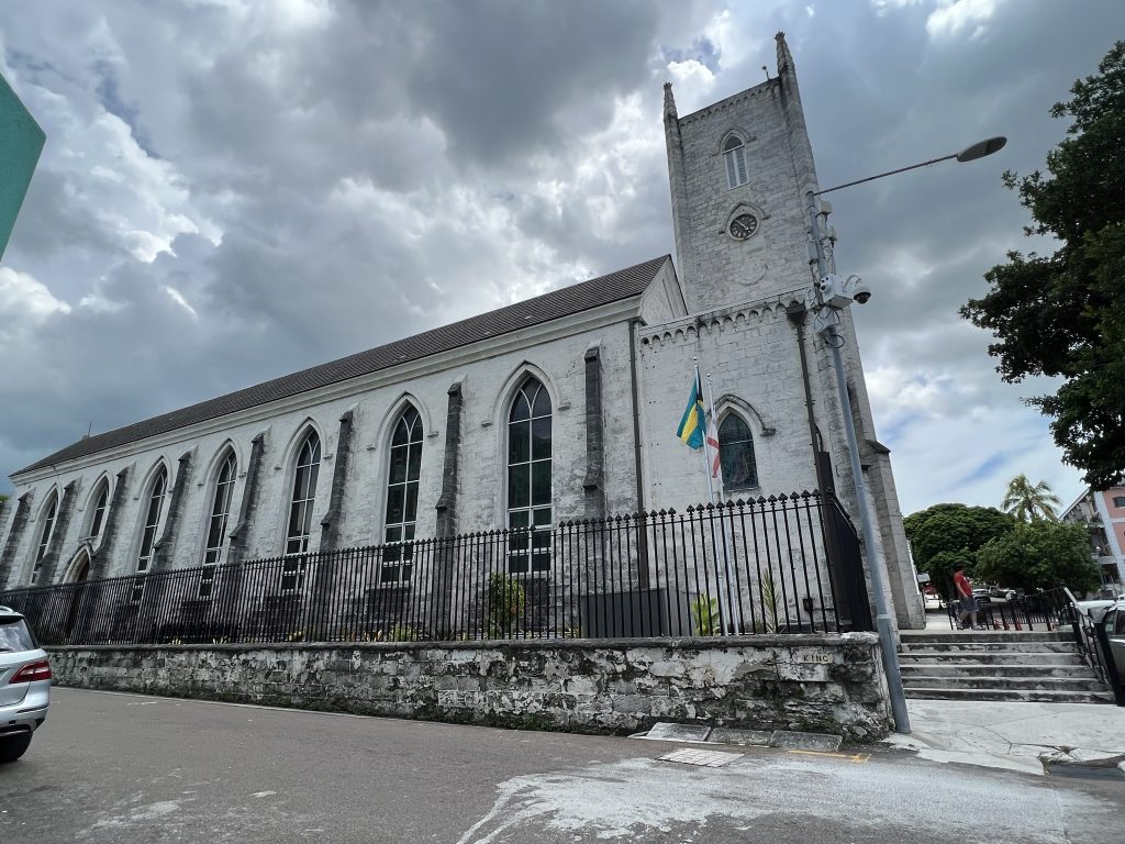 Exterior of Christ Church Cathedral in Nassau, Bahamas